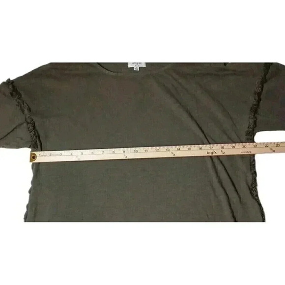 Umgee Green Fringed Hi-Lo Top Women's Size M Boho Festival Stretch Cotton - Picture 4 of 8